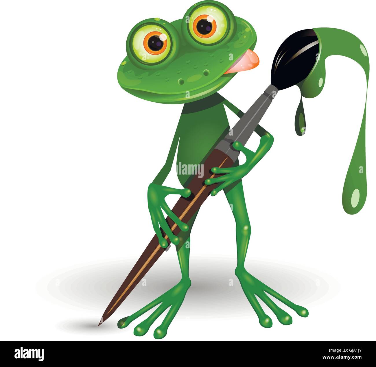 Frog with Paint Stock Vector Image & Art - Alamy