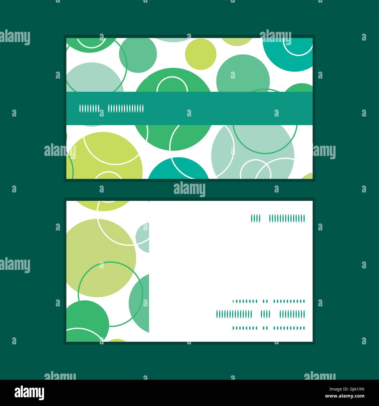 Vector abstract green circles horizontal stripe frame pattern business ...