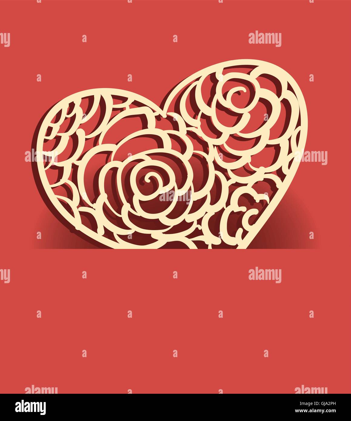 Heart from paper Valentines day card vector Stock Vector Image & Art ...