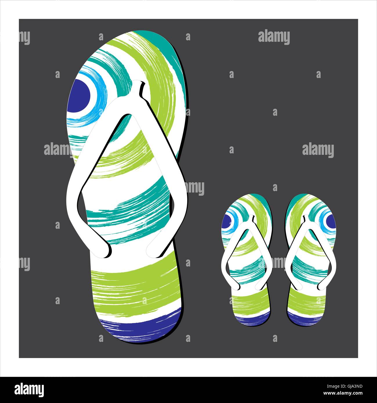 Black and yellow flip flops Cut Out Stock Images & Pictures - Alamy