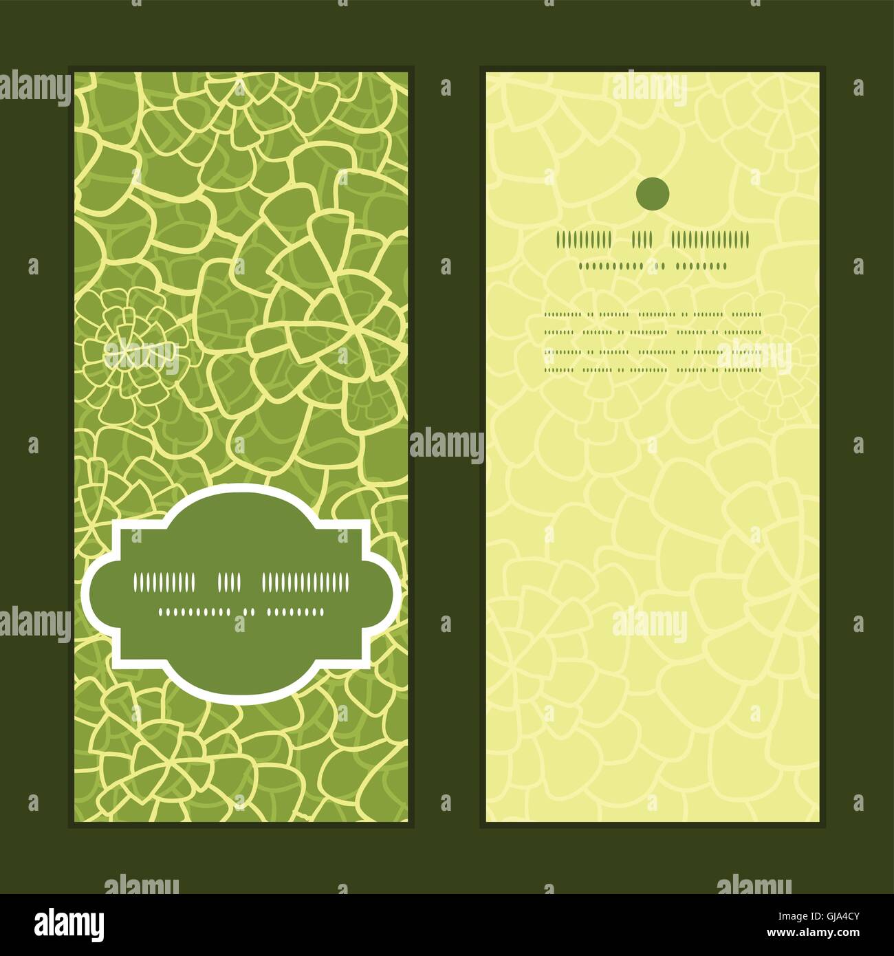Vector abstract green natural texture vertical frame pattern invitation ...