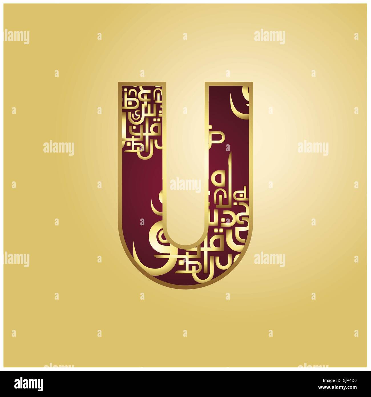 decorative Golden font Stock Vector