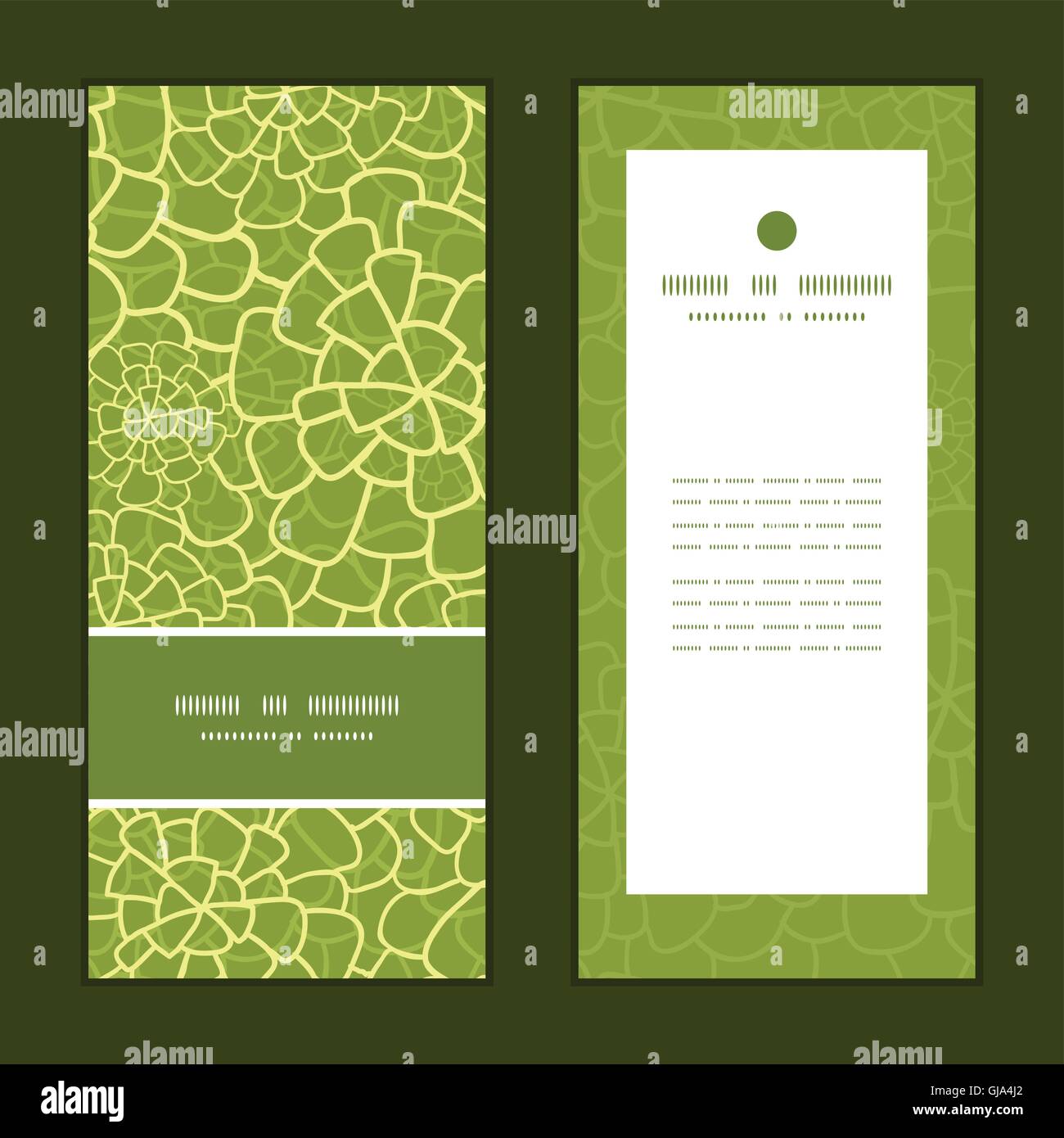 Vector abstract green natural texture vertical frame pattern invitation ...