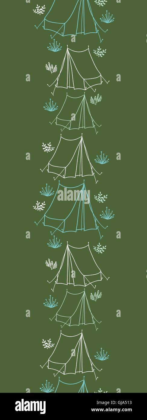 Camping vertical seamless pattern background border Stock Vector Image ...