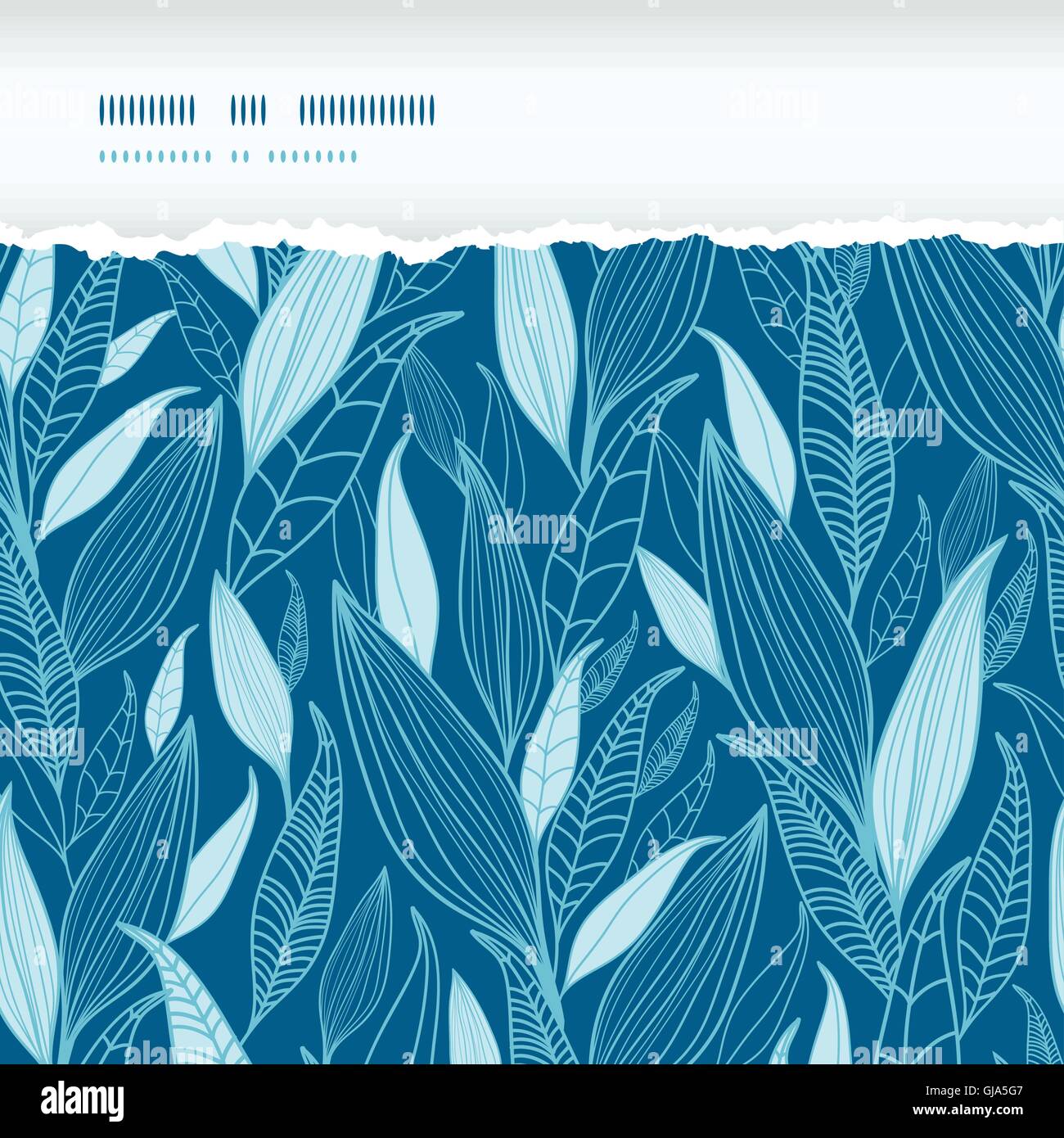 Blue Bamboo Leaves Horizontal Torn Seamless Pattern Background Stock ...