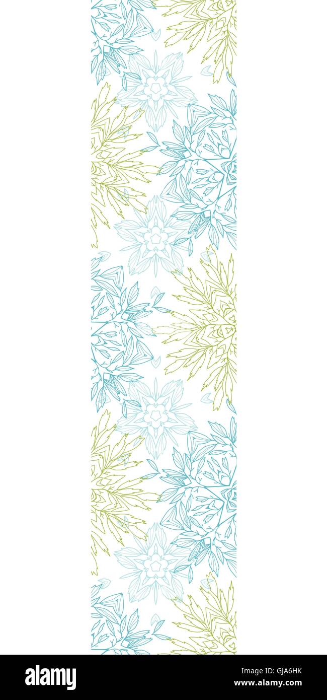 Vector abstract plants mandalas vertical border seamless pattern ...