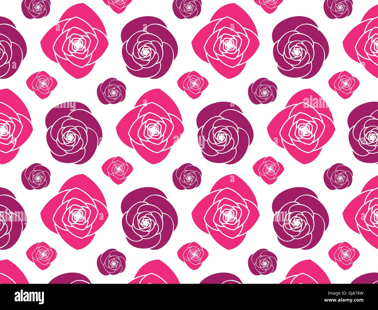 Scalable Pink Peony Flower Pattern Stock Vector