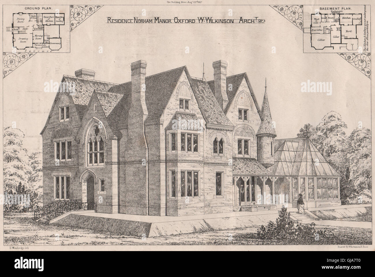 Residence, Norham Manor, Oxford; W. Wilkinson, Architect. Oxfordshire