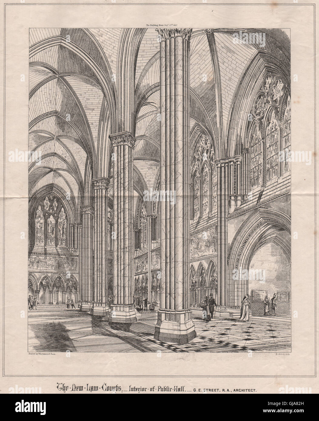 New Law Courts - Interior of Public Hall. G.E Street, R.A., Architect ...