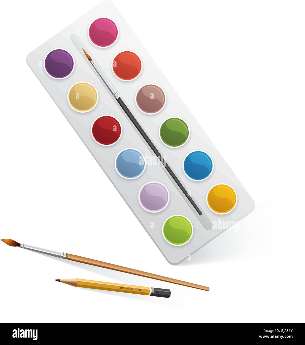 Palette for watercolor paint Stock Vector Image & Art Alamy