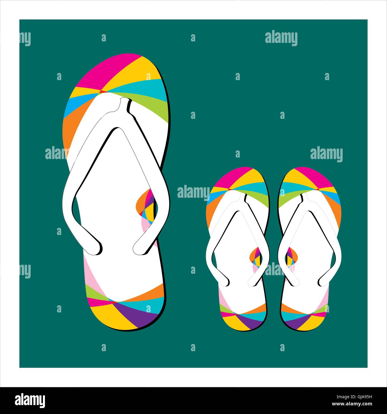 Black and yellow flip flops Cut Out Stock Images & Pictures - Alamy