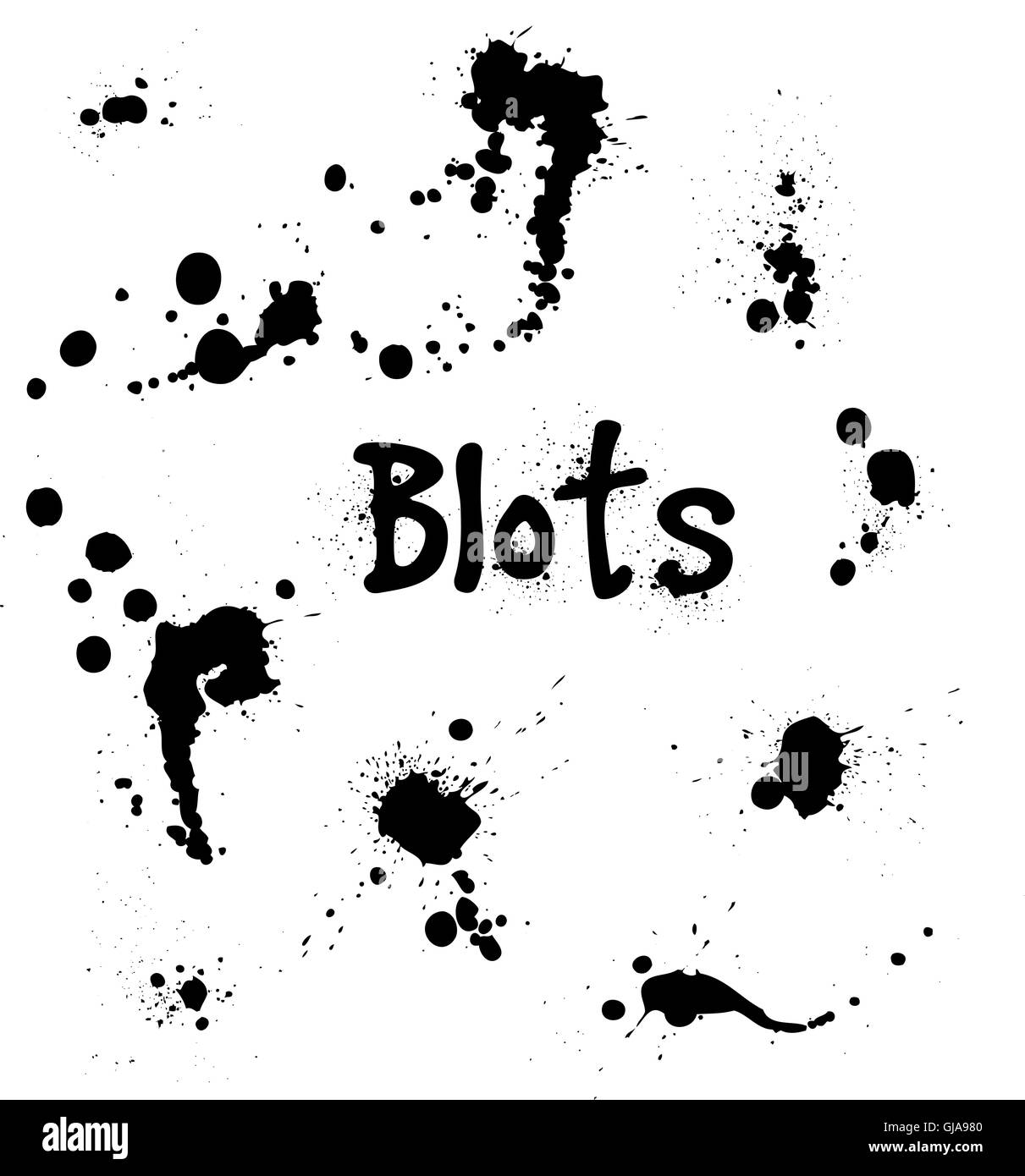 Set of abstract ink blots for design Stock Photo Alamy