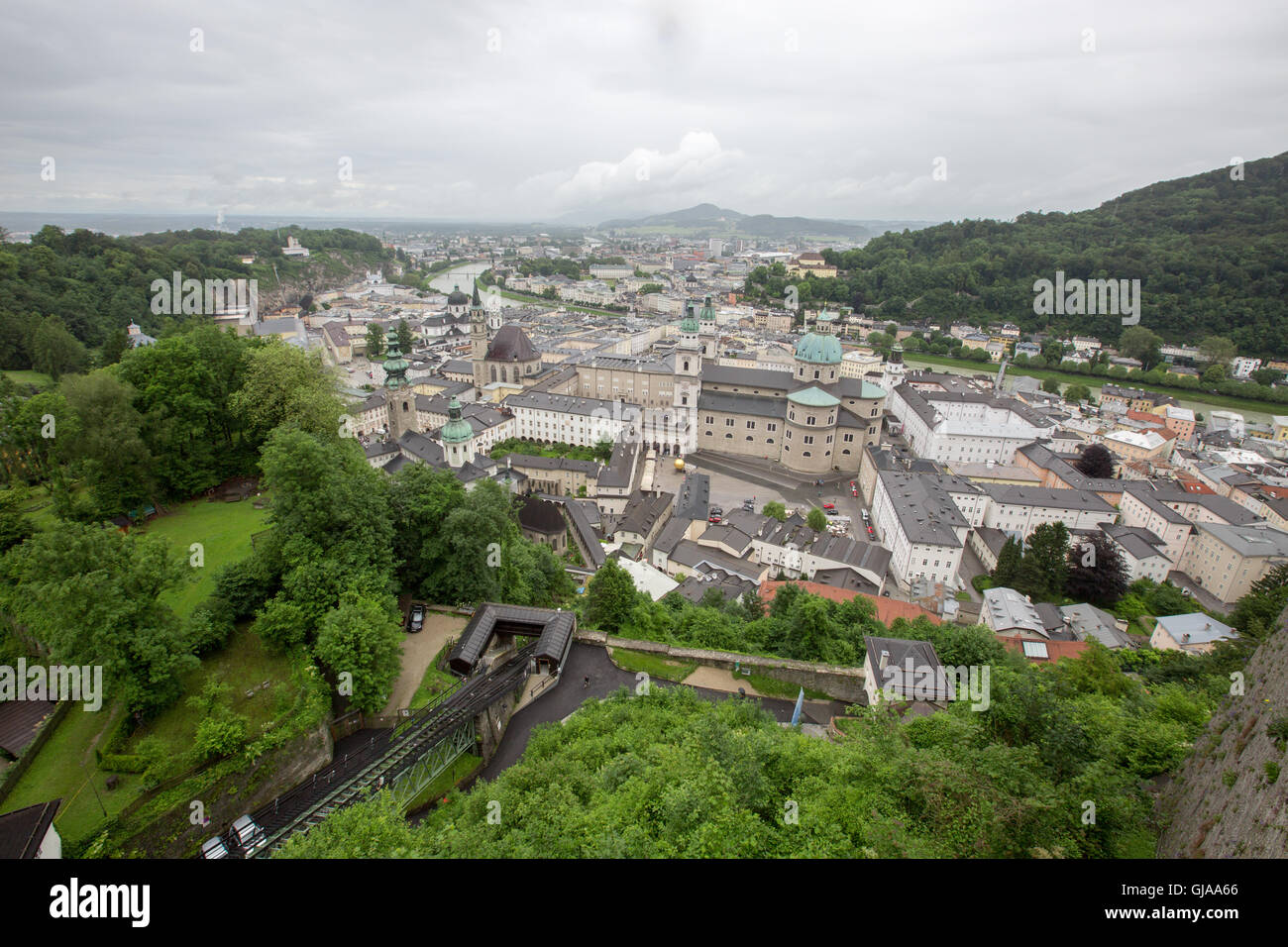 view of Austrian city of Salzburg. Stock Photo