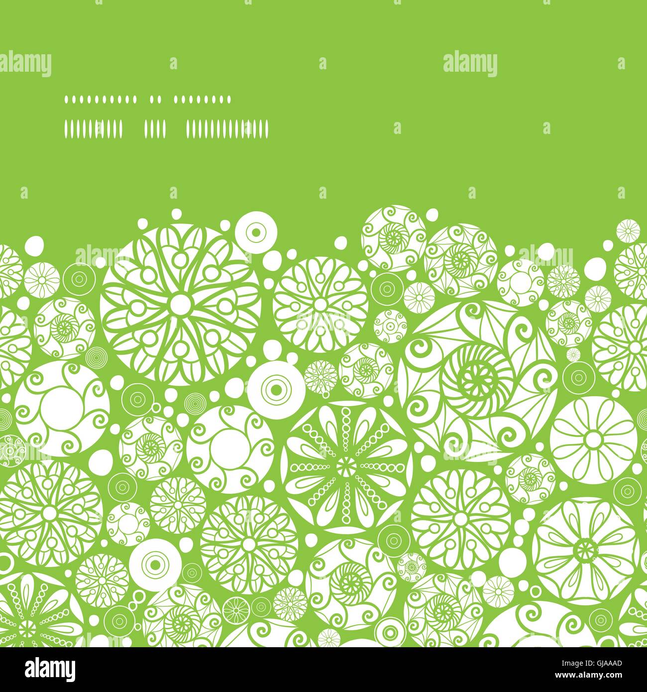Vector abstract green and white circles horizontal frame seamless ...