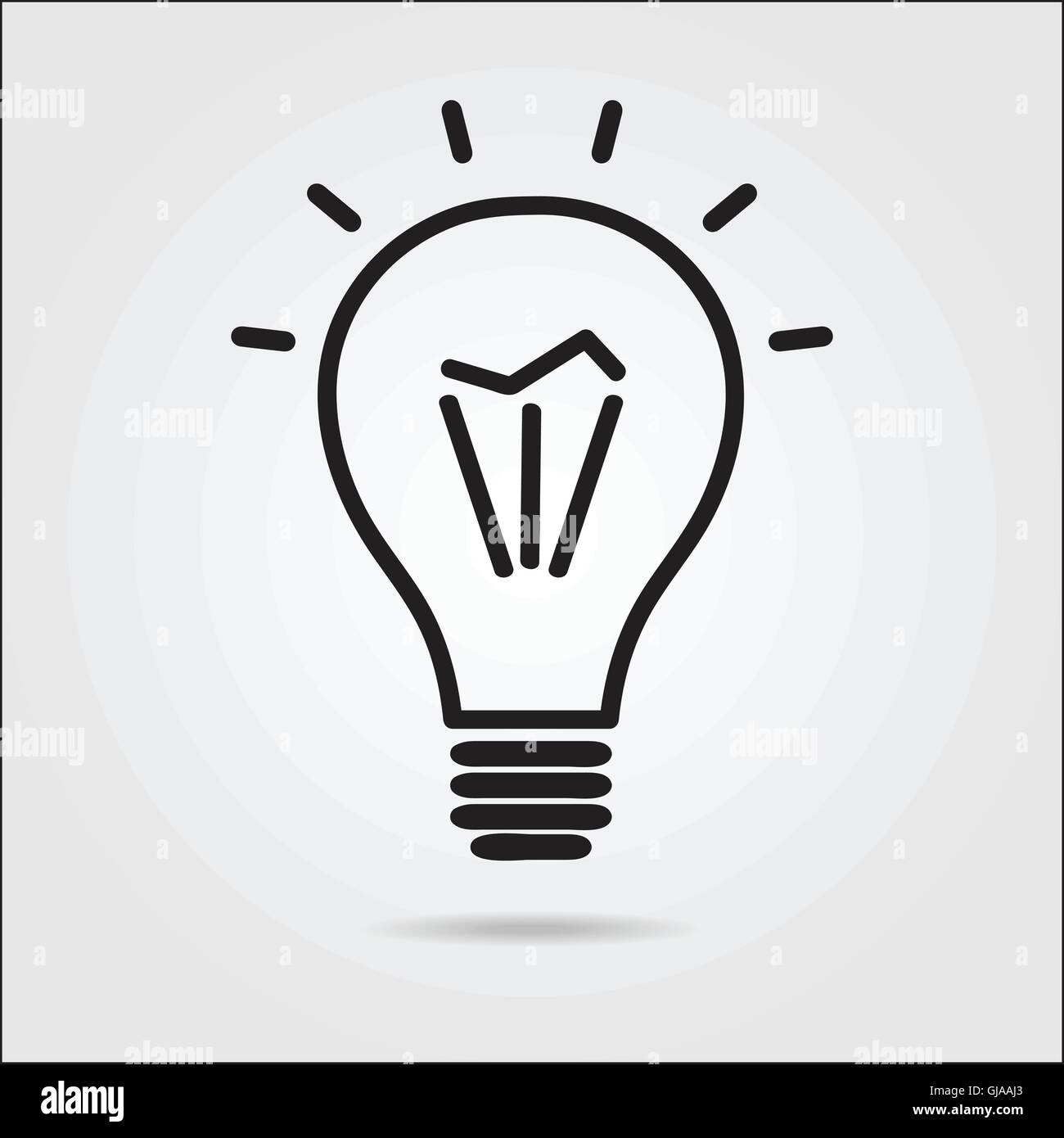 Light bulb logo icon drawn in the manual Stock Vector
