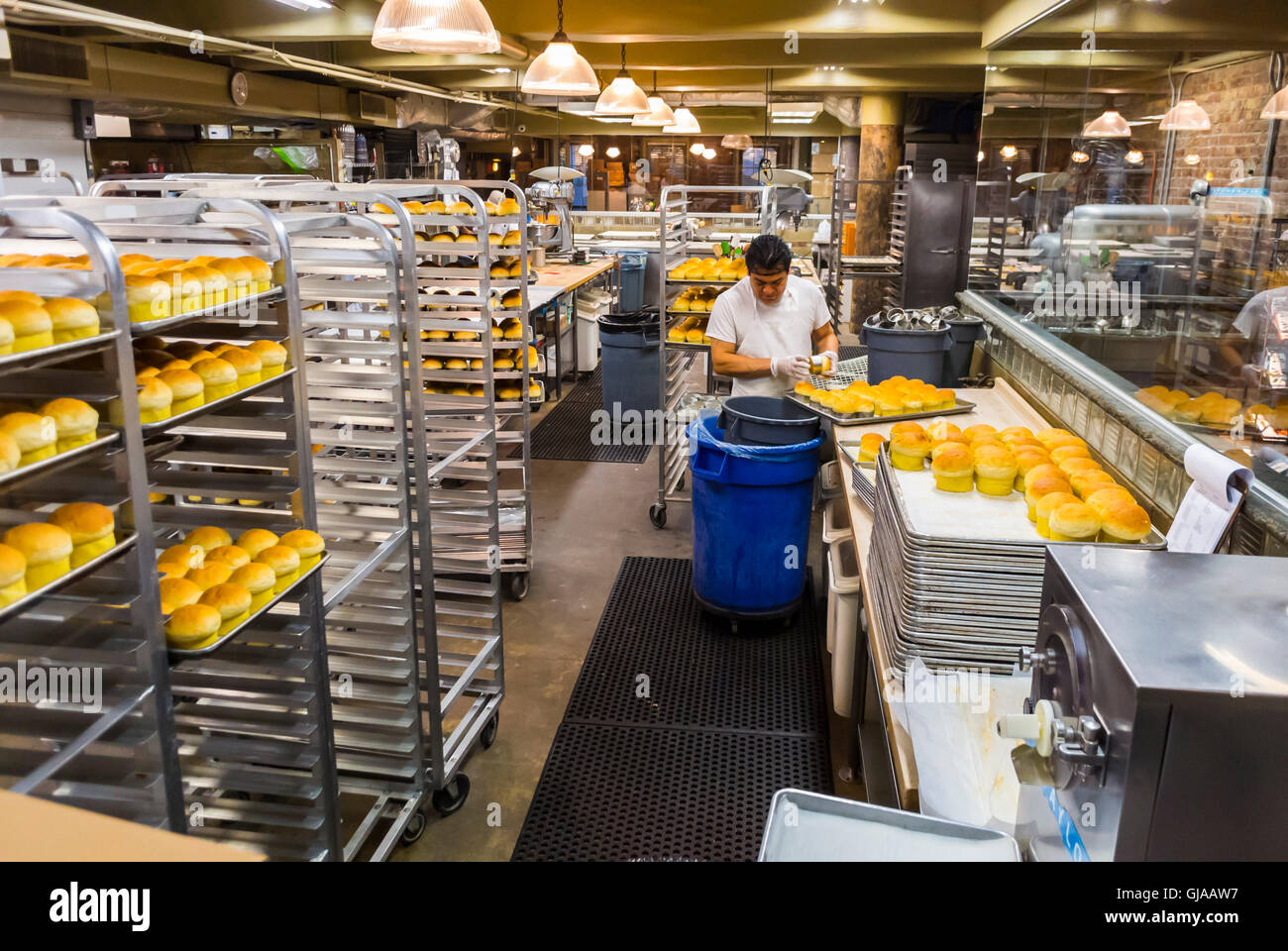 New York, NY, USA, American Bakery Shop interiors Man Working in