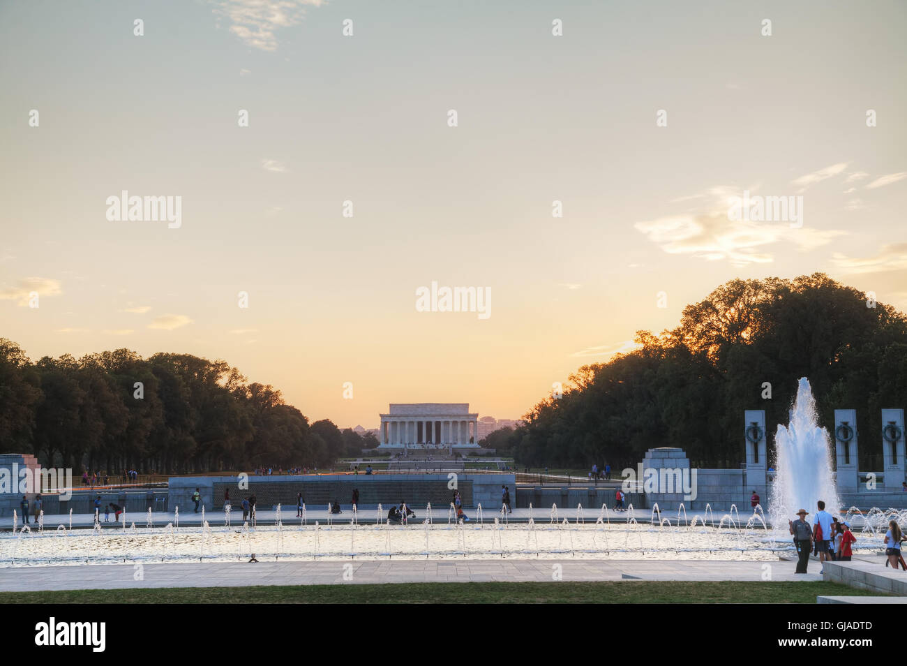 WASHINGTON, DC - SEPTEMBER 1: A. Lincoln memorial with people on September 1, 2015 in Washington, DC. Stock Photo