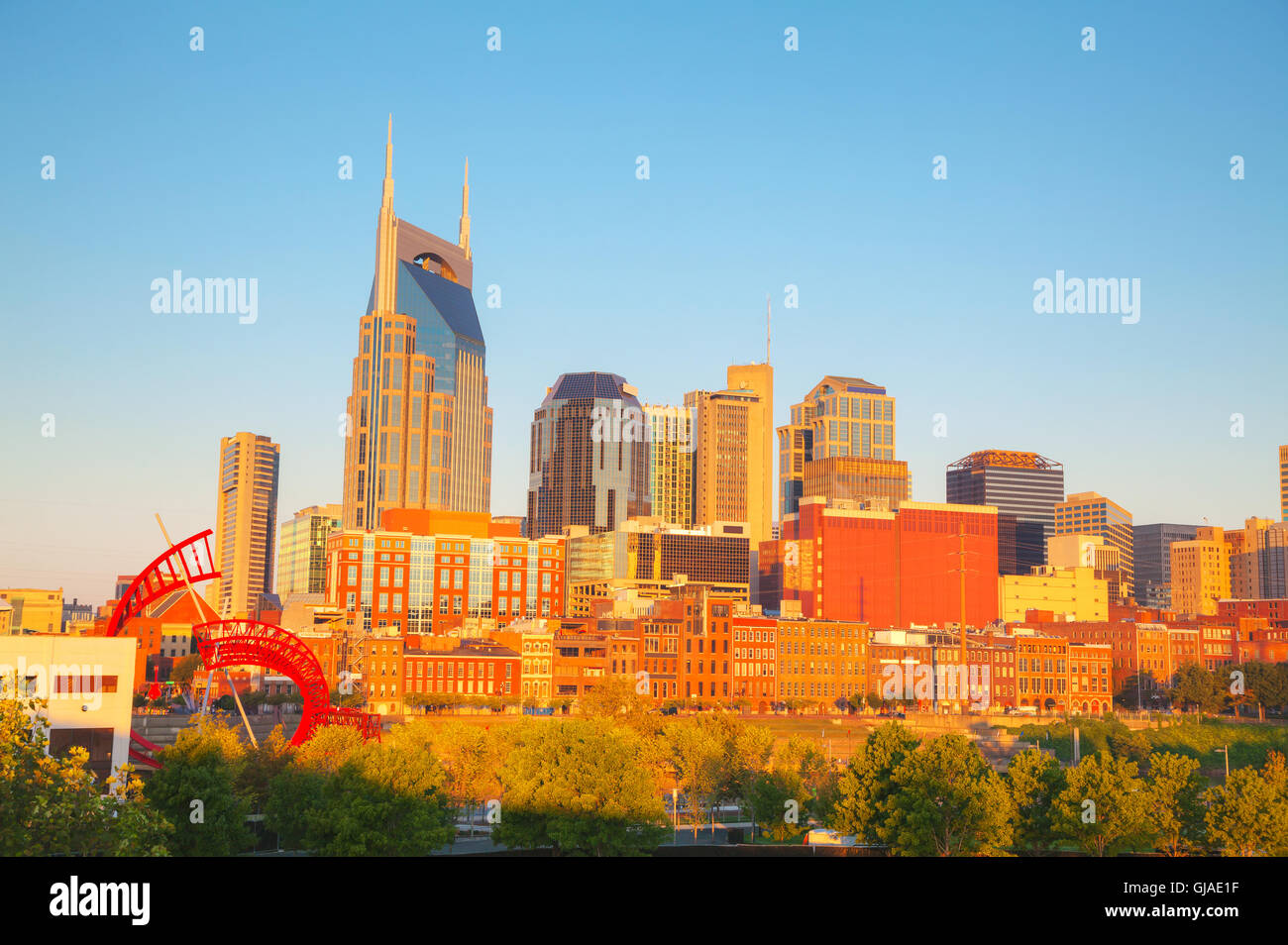 Downtown Nashville early in the morning Stock Photo