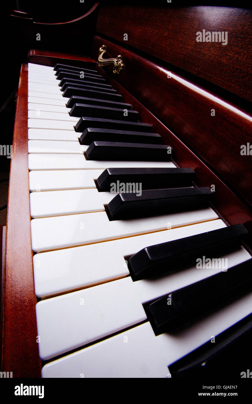 Long Piano View Stock Photo
