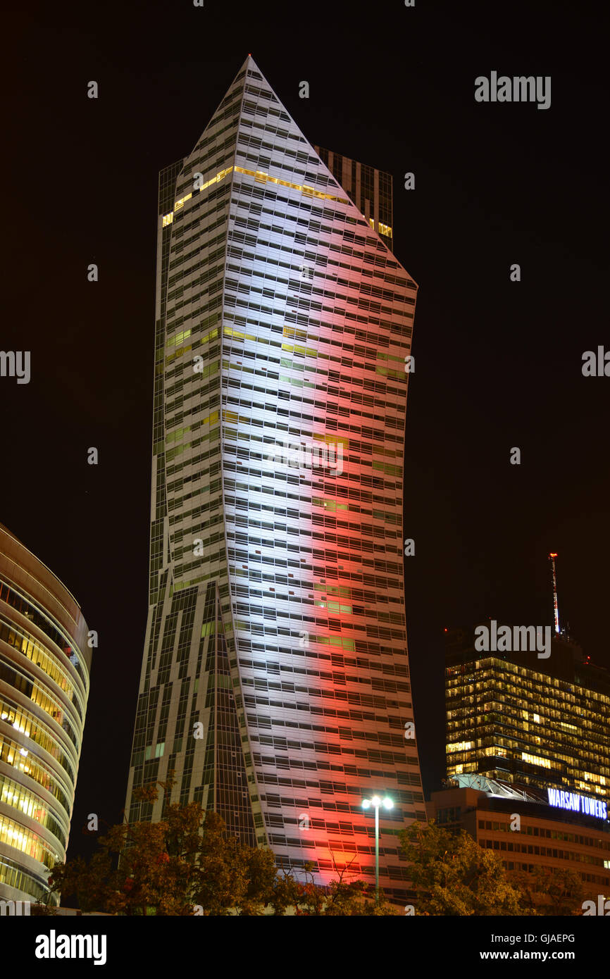 Zlota (Złota) 44 is a residential skyscraper (192 meters high) in central Warsaw, Poland. The architect was Daniel Libeskind. Stock Photo
