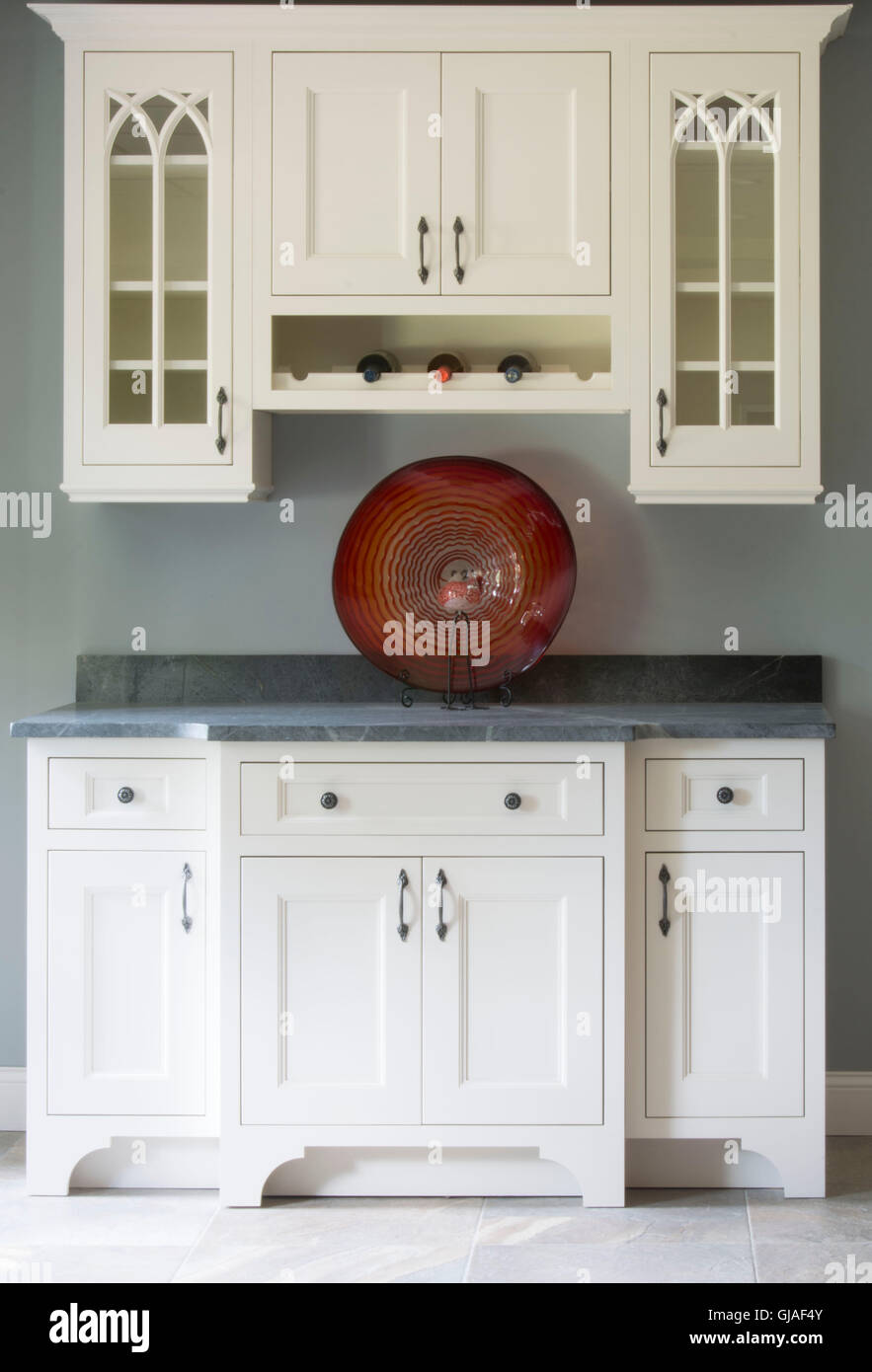 White kitchen cabinets Stock Photo
