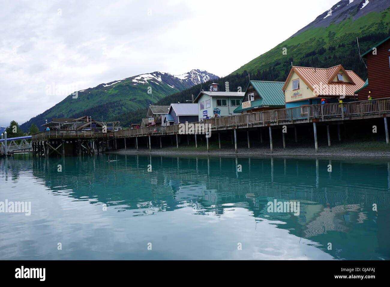Gift shops at the Small Boat Harbor, Resurrection Bay in Seward, Alaska