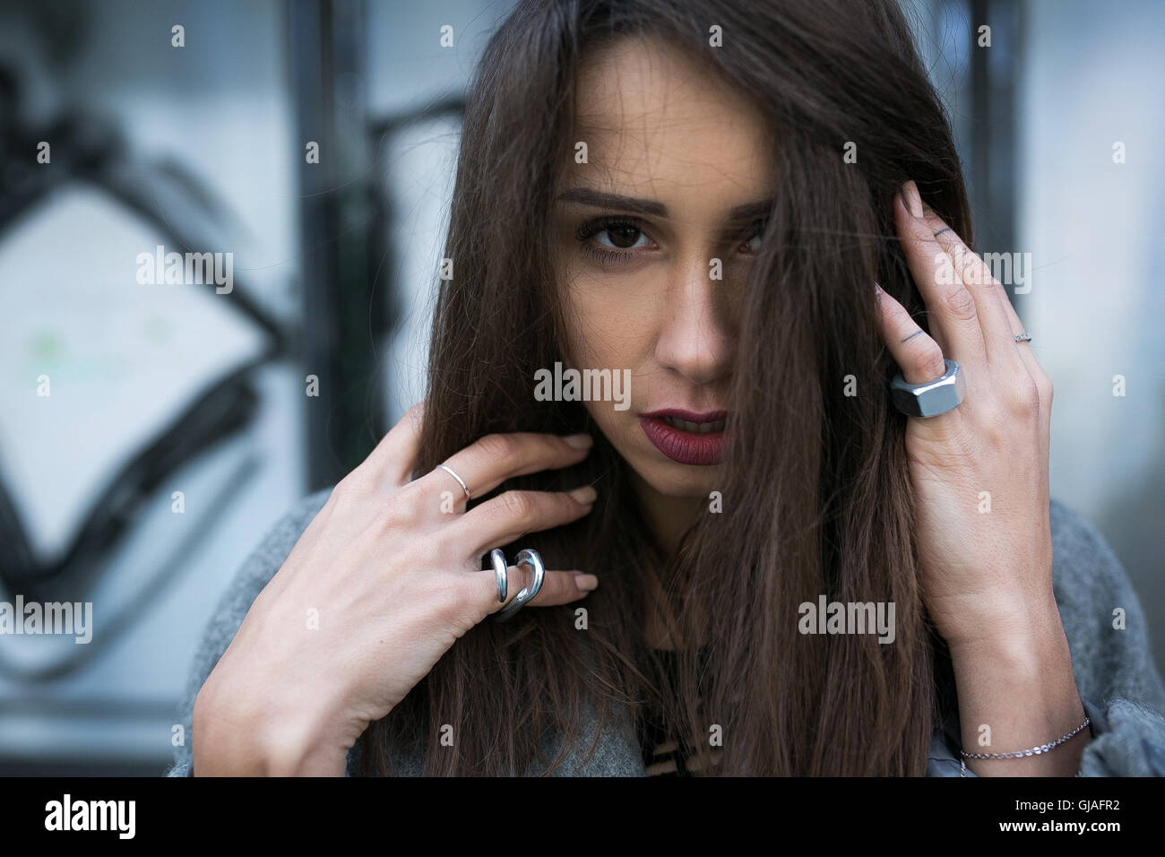 young beautiful girl outside Stock Photo - Alamy