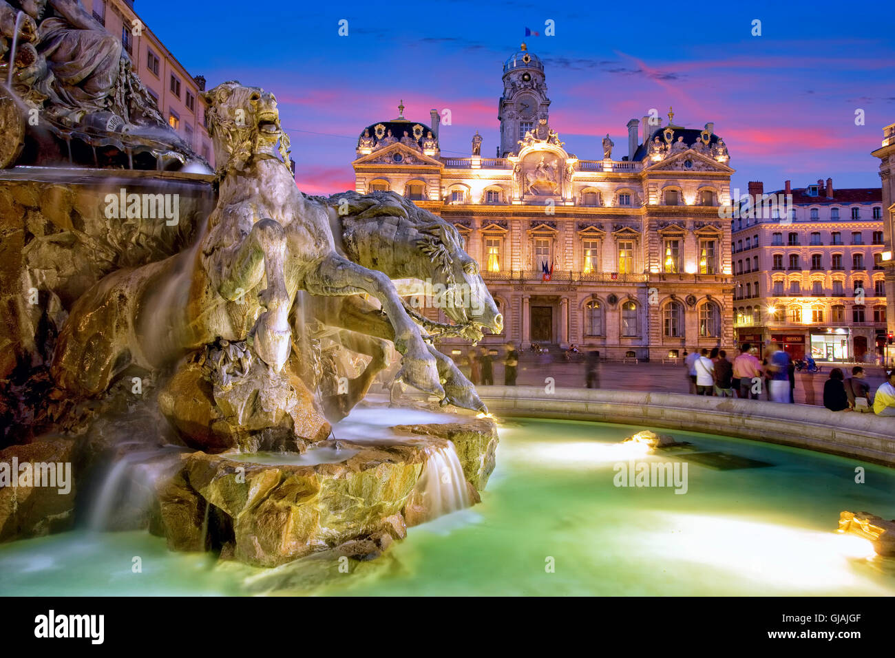 The place des Terreaux in Lyon, France Stock Photo