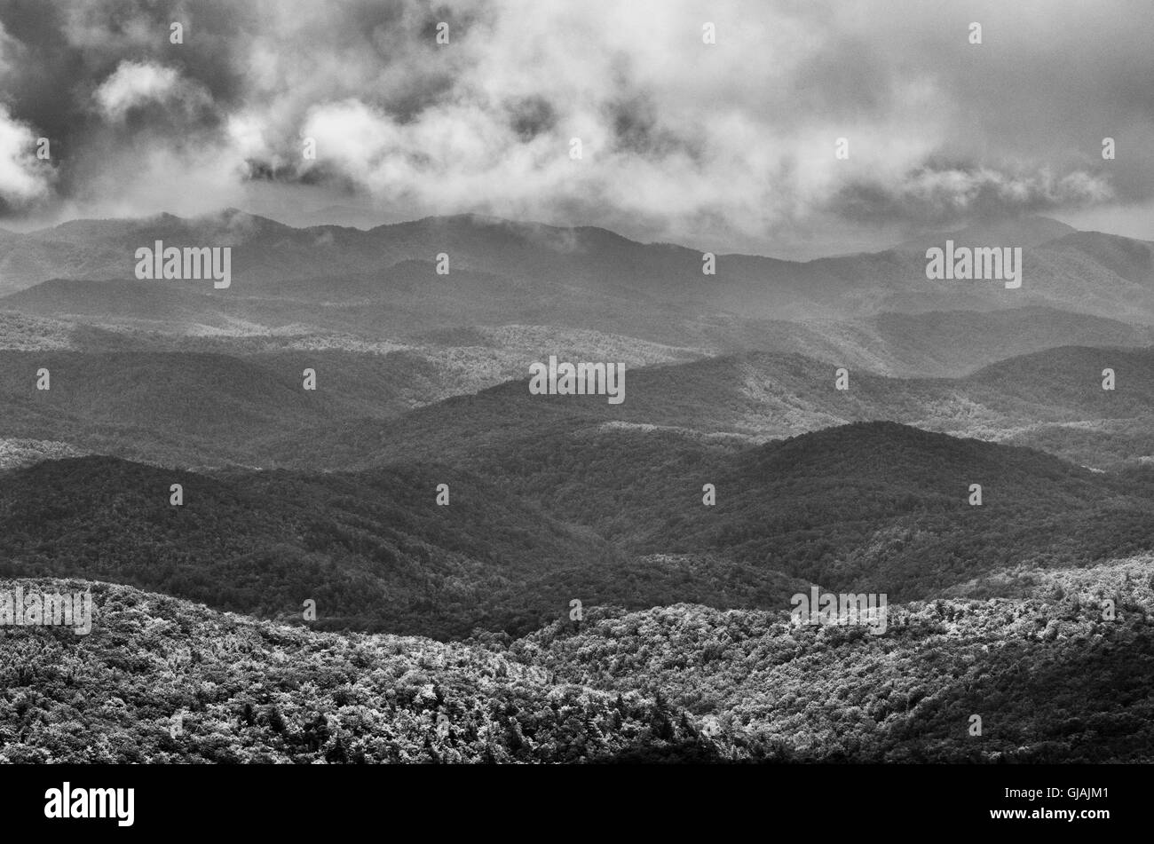 View of Blue Ridge Mountains, Black and White Stock Photo Alamy