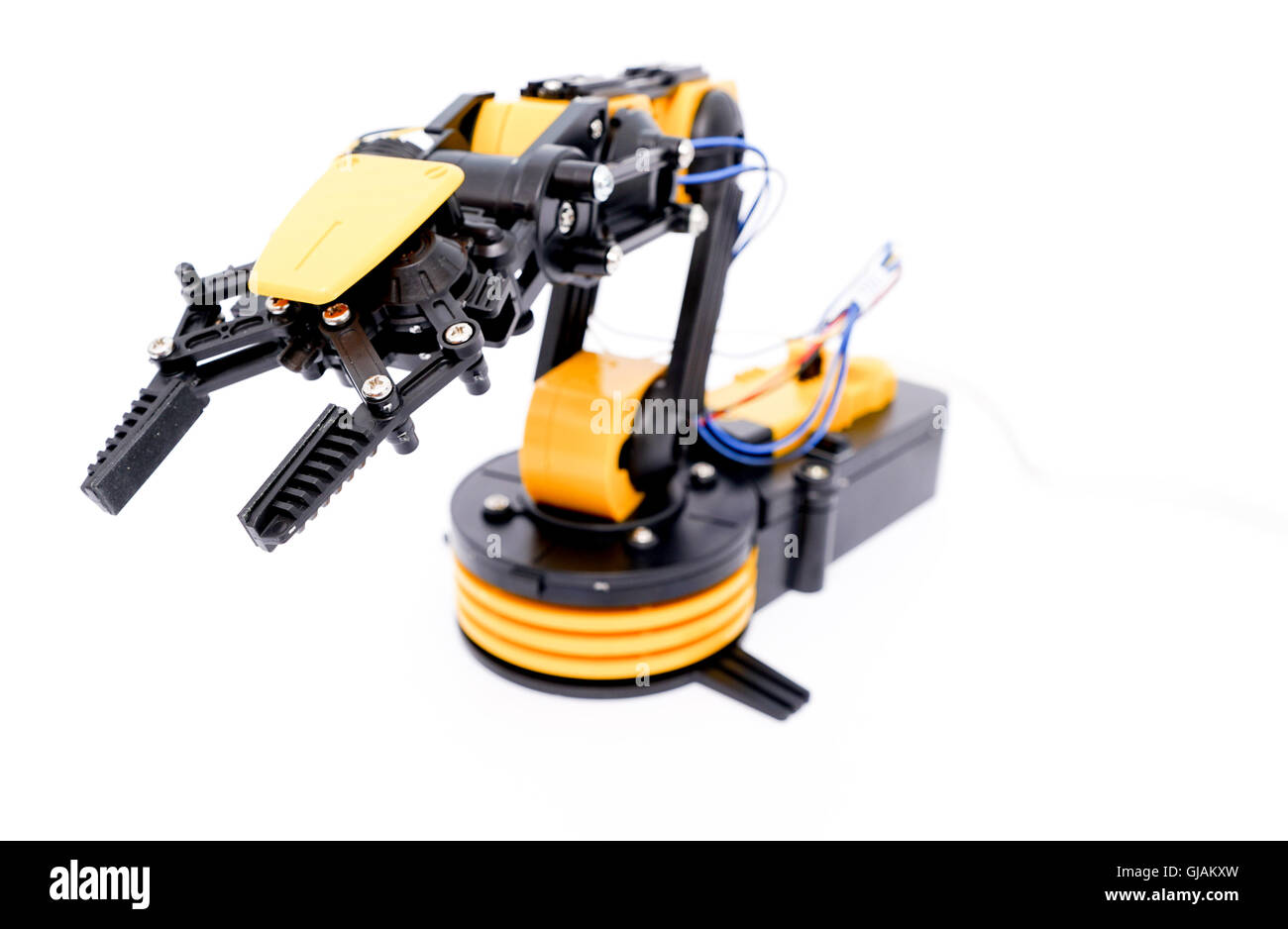 Plastic model of industrial robotics arm  Robot manipulator Stock Photo