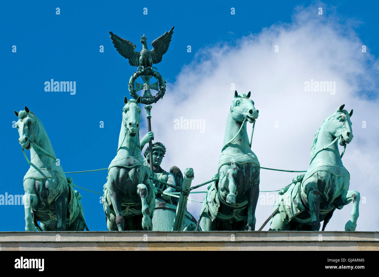 The Brandenburg Gate Quadriga in Berlin, Germany. Stock Photo