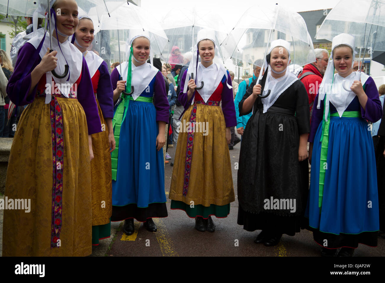 ladies from Plougastel-Daoulas wearing the traditional costume ...