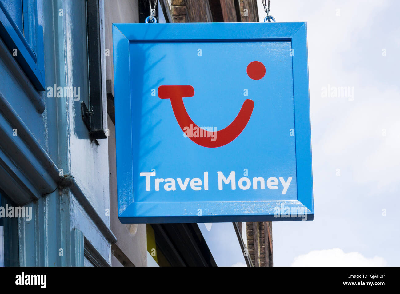 Thomson Travel money sign. Stock Photo