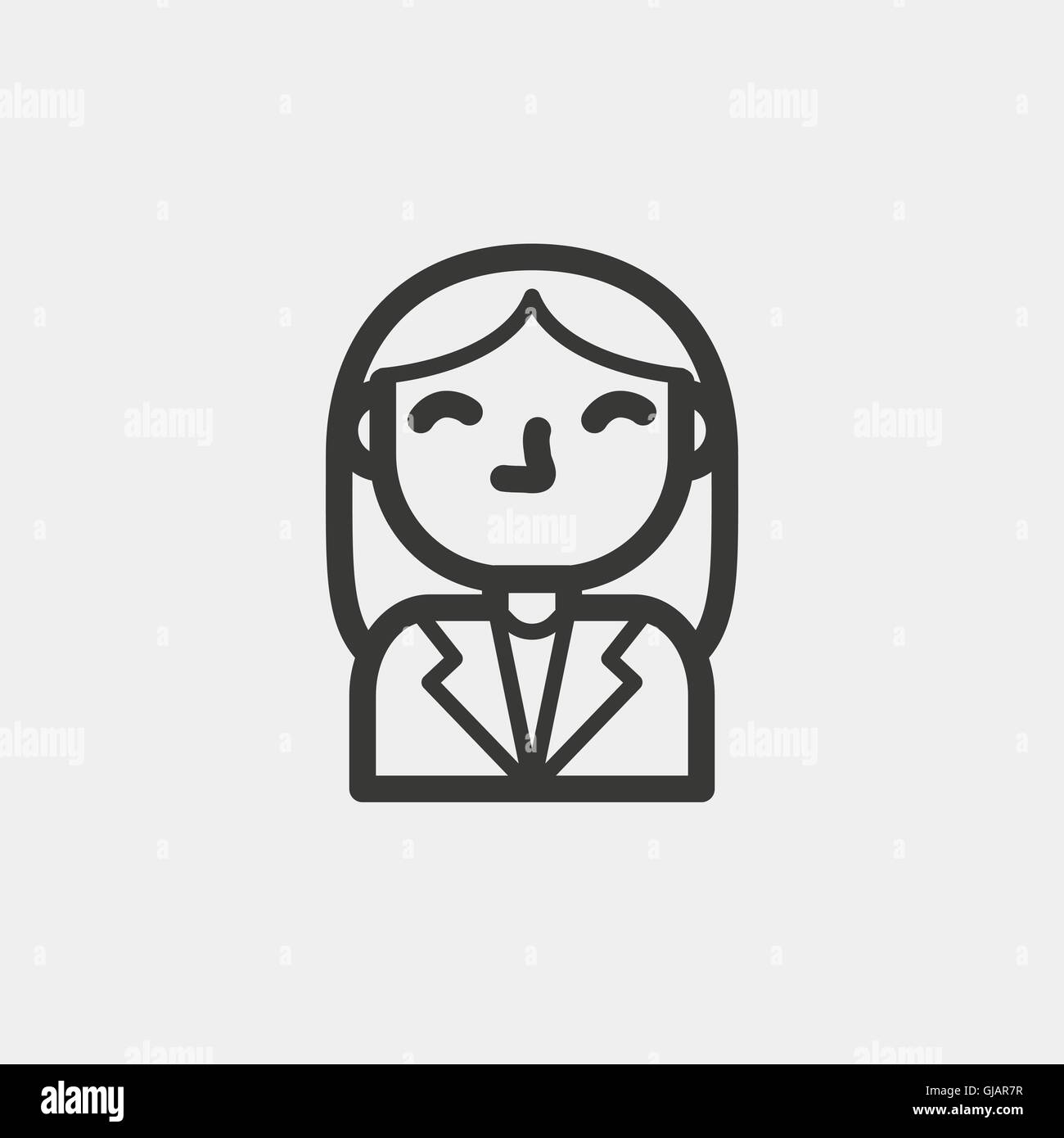 girl avatar icon of brown outline for illustration Stock Vector Image ...
