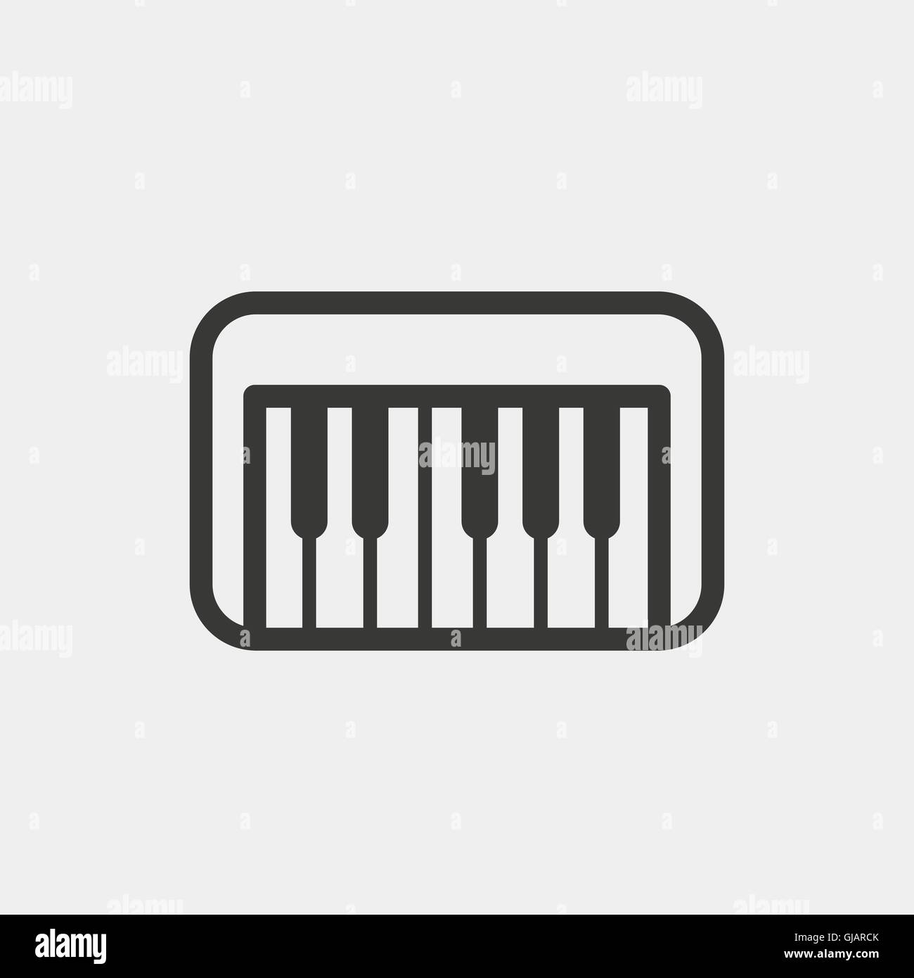 piano icon of brown outline for illustration Stock Vector Image & Art ...