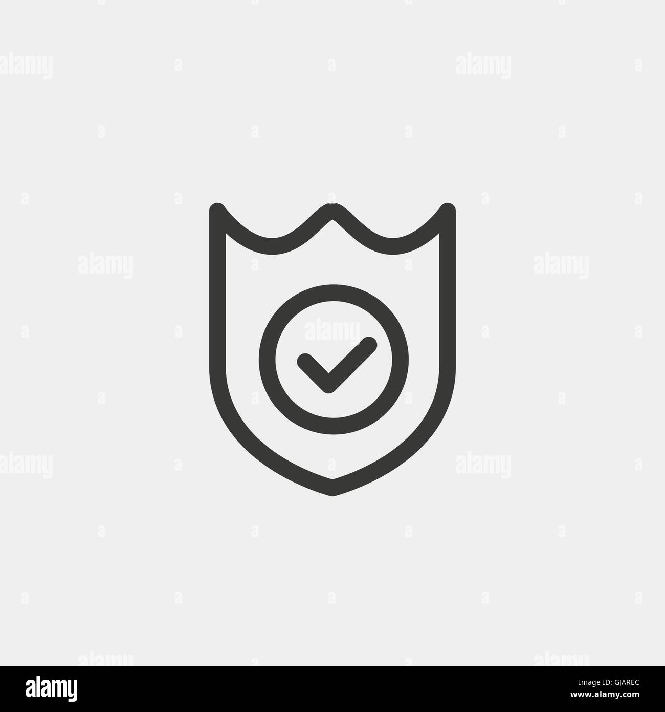 shield icon of brown outline for illustration Stock Vector Image & Art ...
