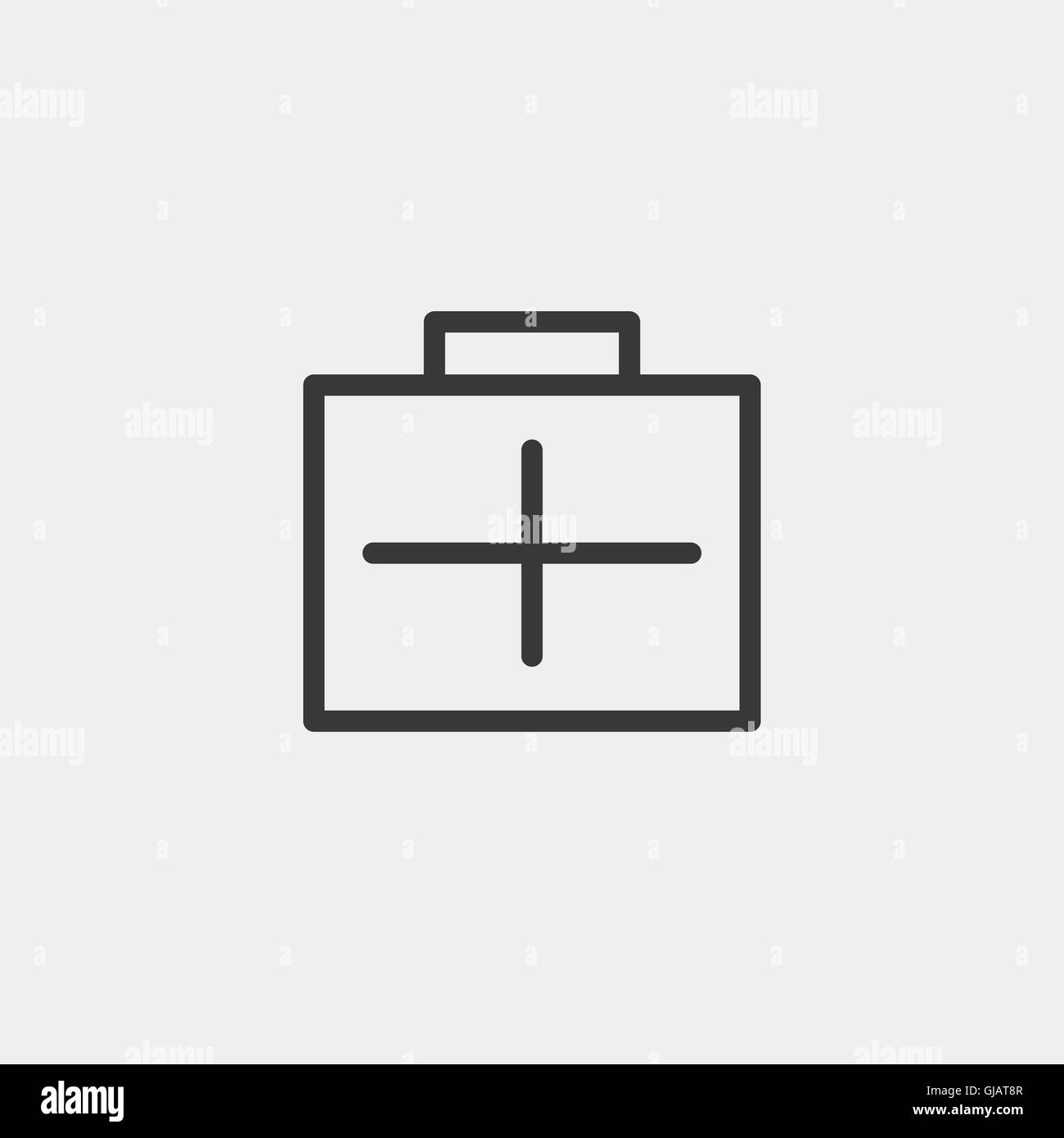 medicine chest with cross icon of brown outline for illustration Stock