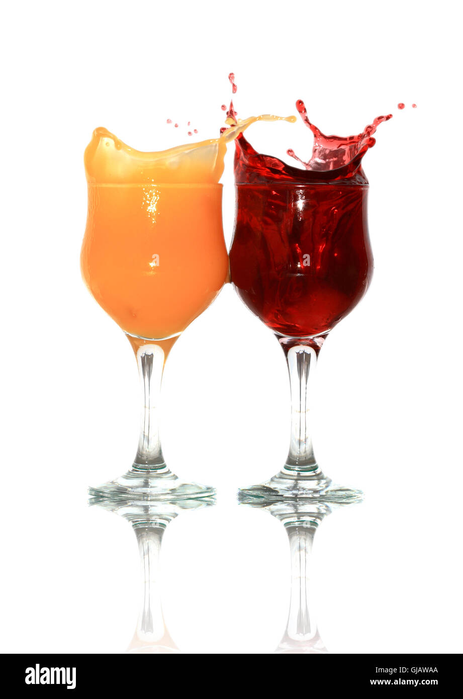 Orange And Cherry Juice Stock Photo Alamy