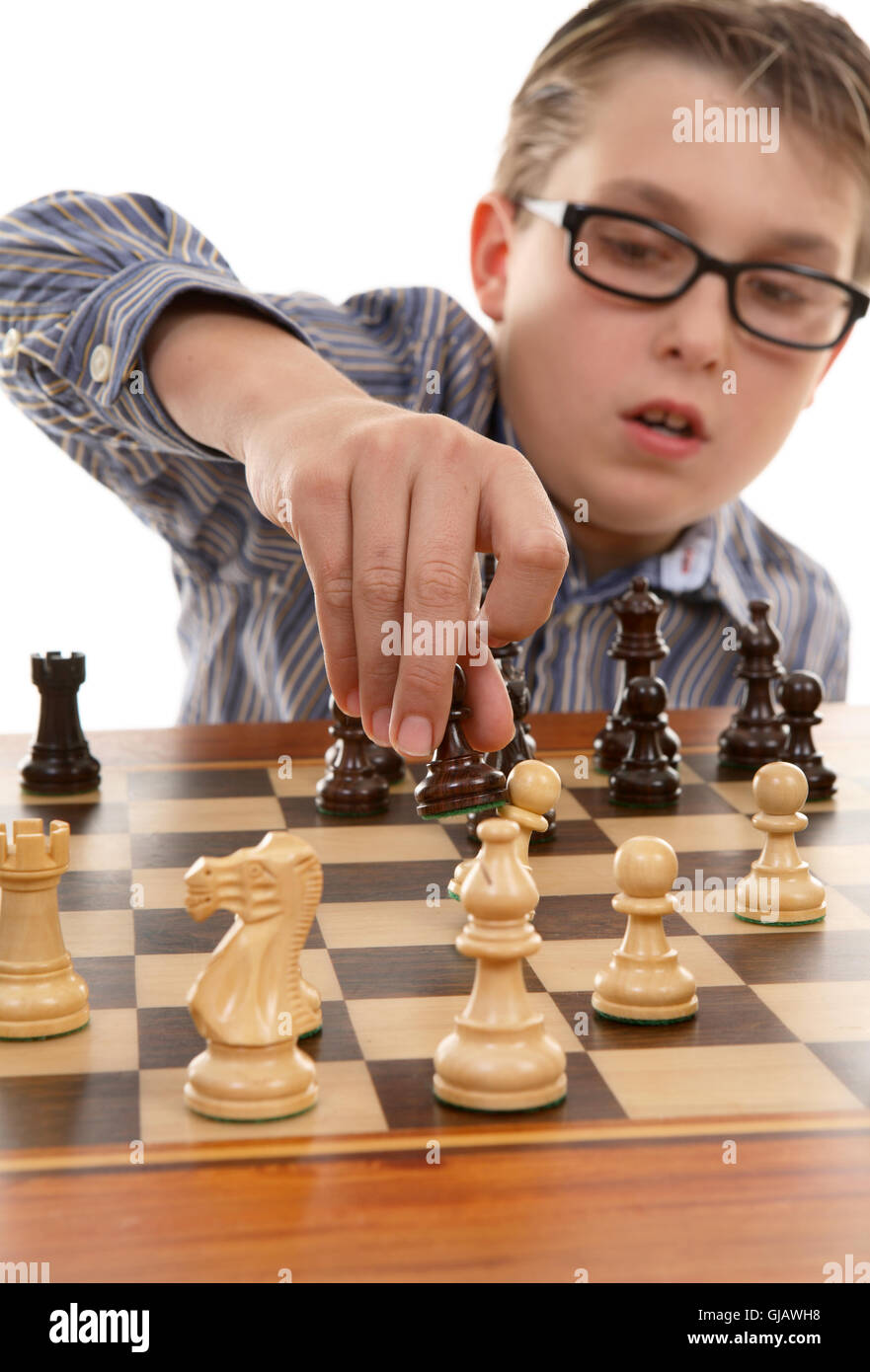 Young Boy Planning His Next Move during a Game of Chess Stock Photo - Image  of sports, india: 116808594