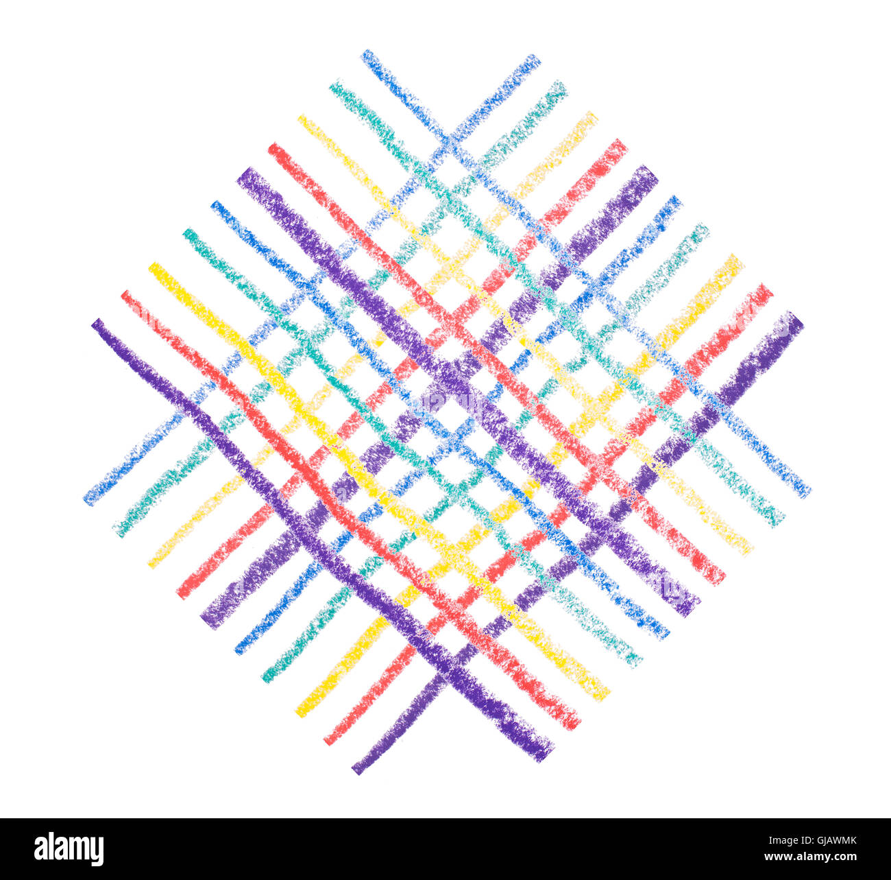 Hand drawing colorful crayon lines Stock Photo Alamy