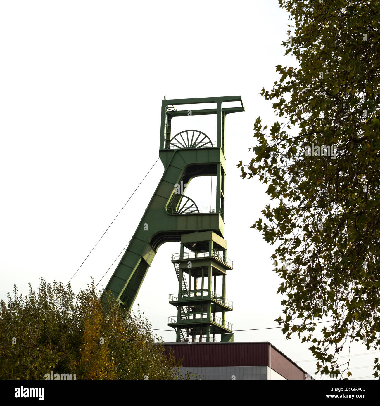 Coal mine headgear tower Stock Photo Alamy