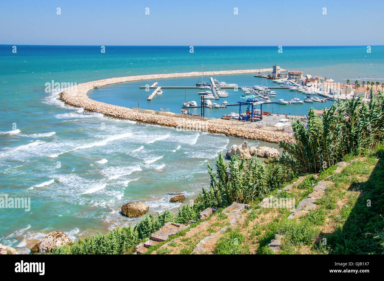 Marina Rodi Garganico Apulia harbor Stock Photo