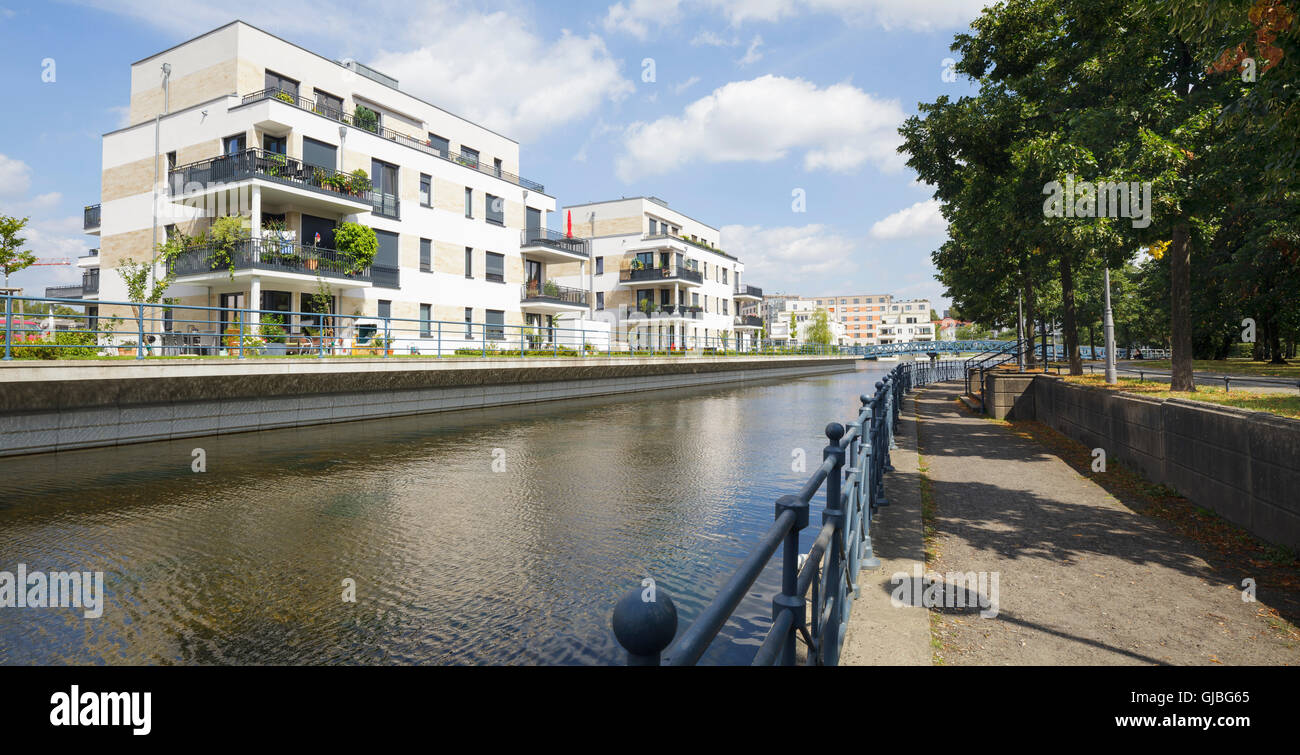 Modern apartment buildings at Tegeler Insel, Tegel, Berlin, Germany