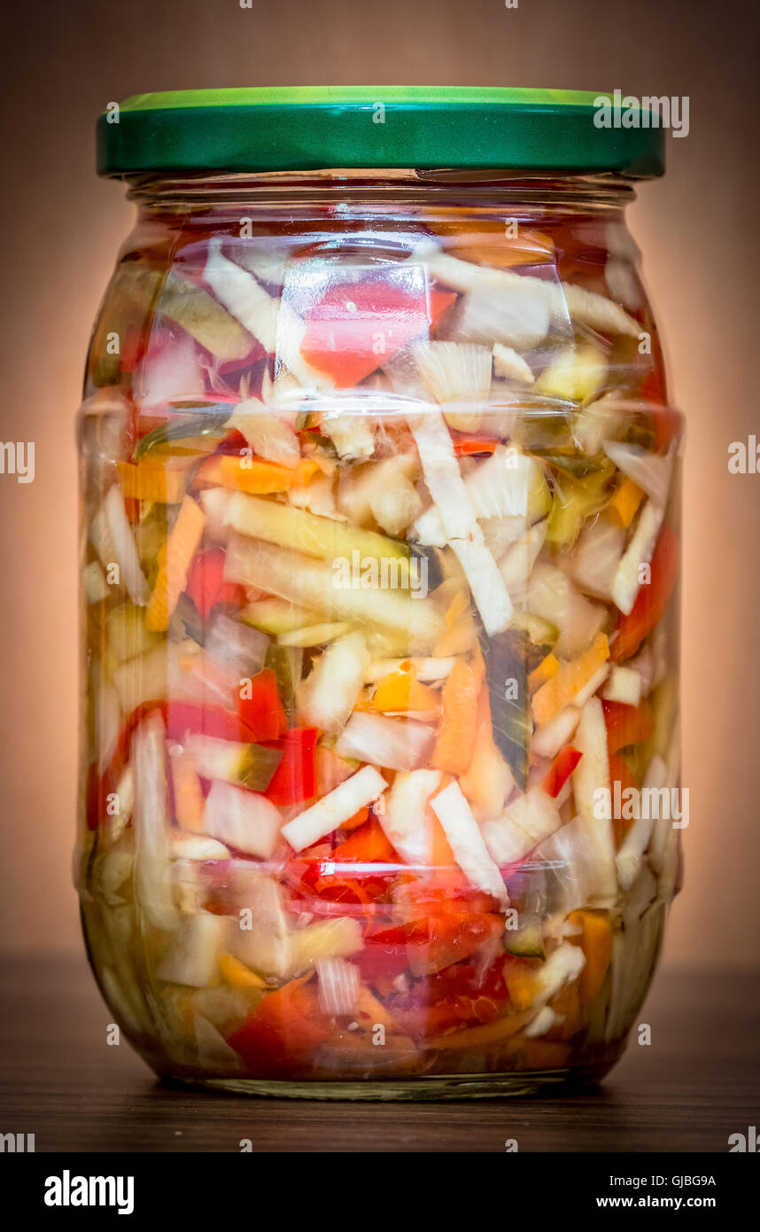 Jar of sliced pickles Stock Photo Alamy