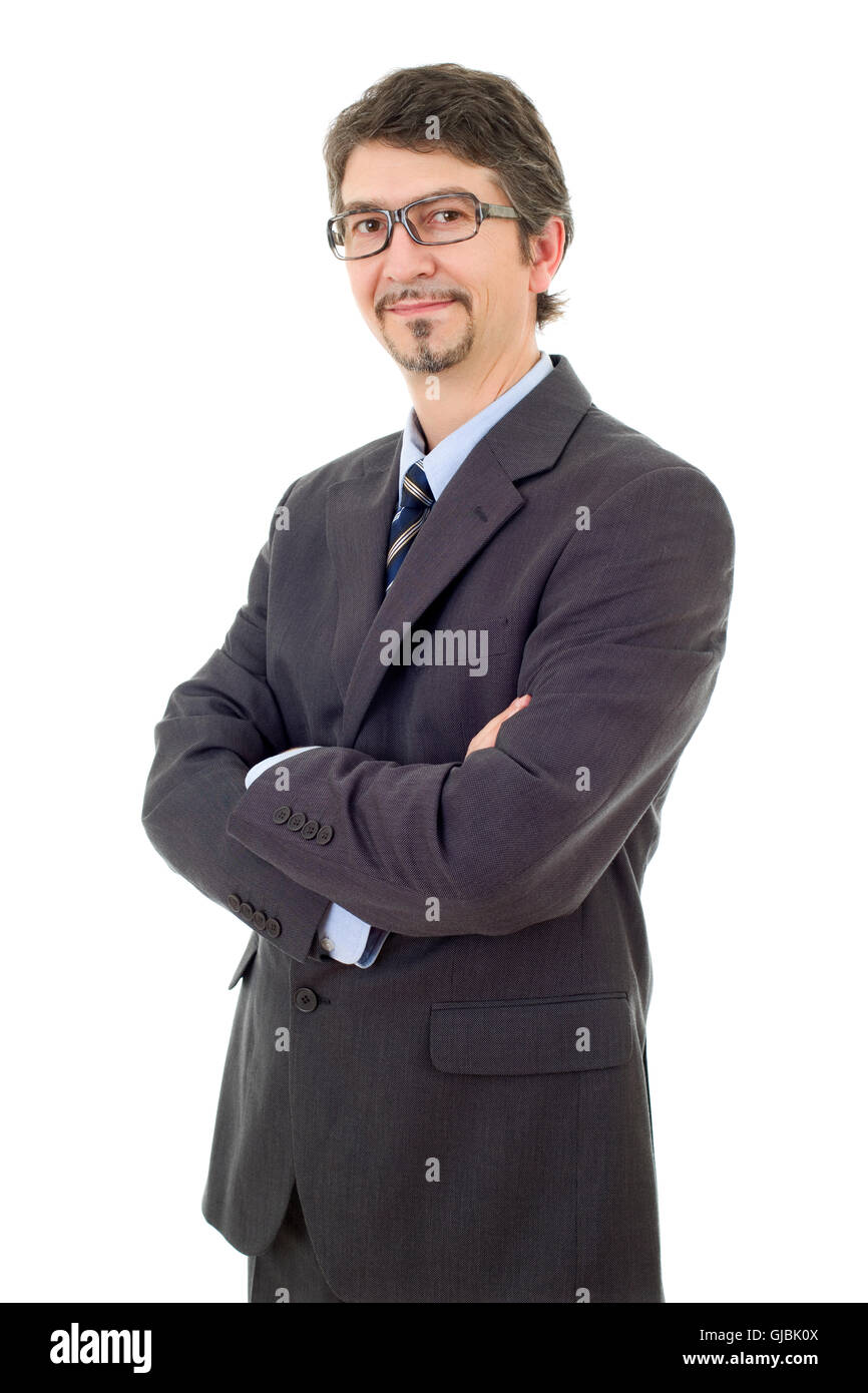 young business man portrait isolated on white Stock Photo - Alamy