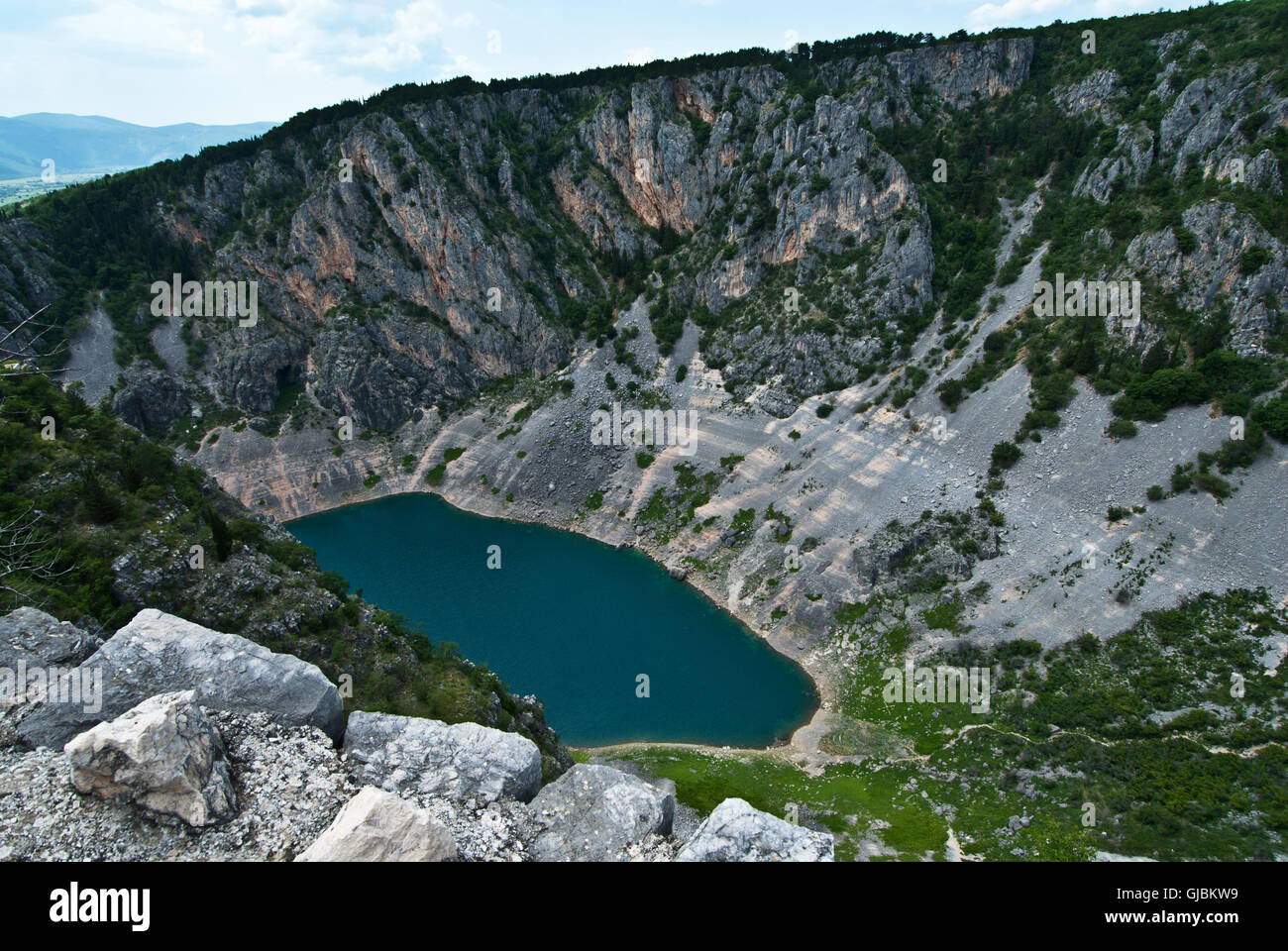Blue Lake, Imotski, Croatia Stock Photo
