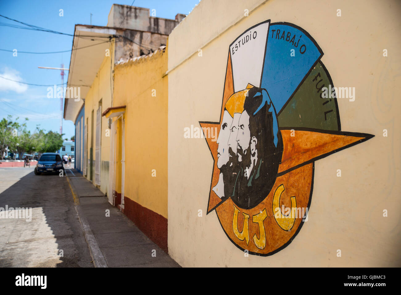 Youth communist league mural, Trinidad, Cuba Stock Photo