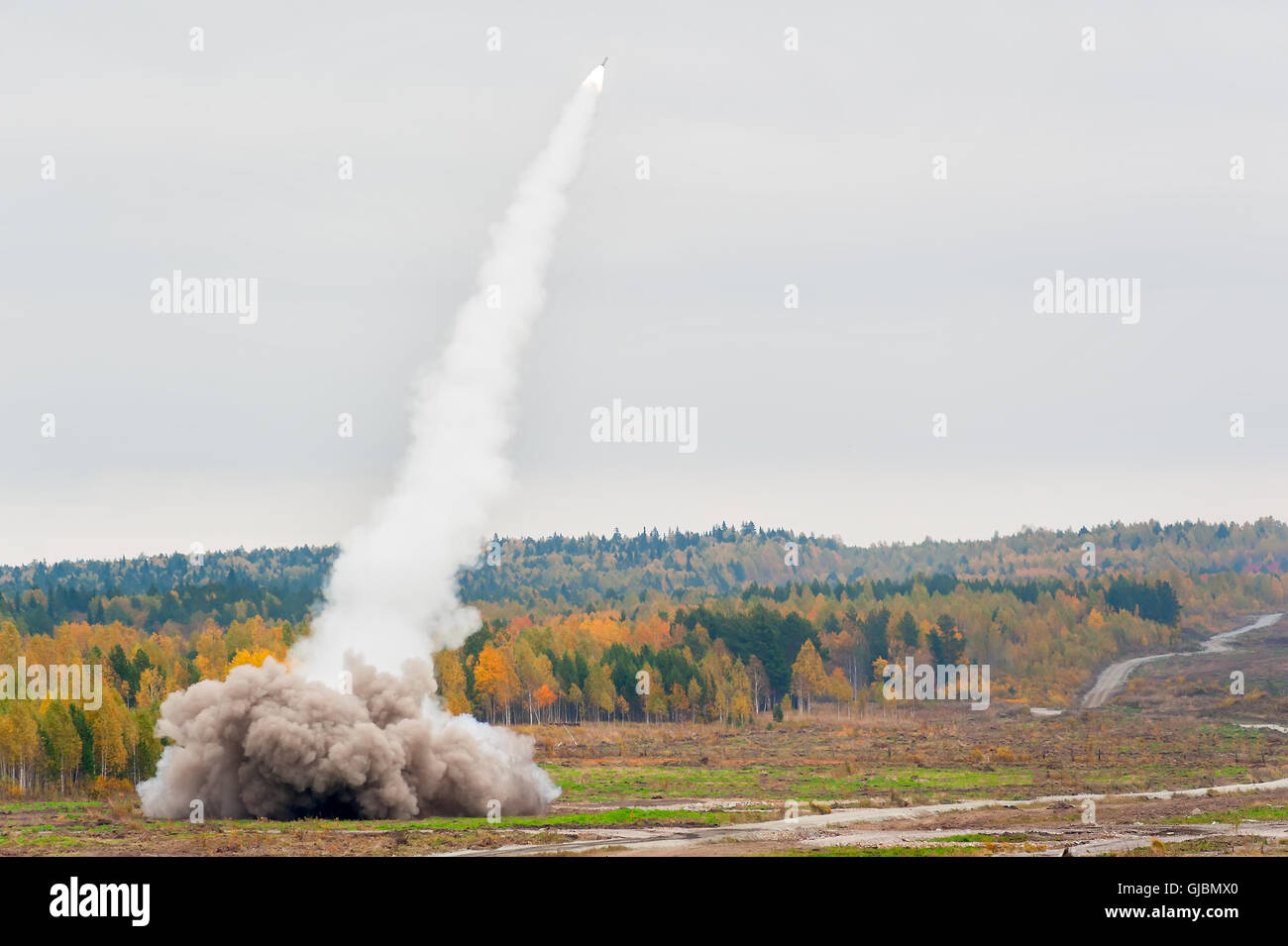 Rocket launch by Tornado Stock Photo - Alamy