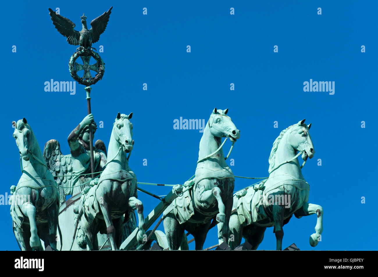 The Brandenburg Gate Quadriga in Berlin, Germany. Stock Photo