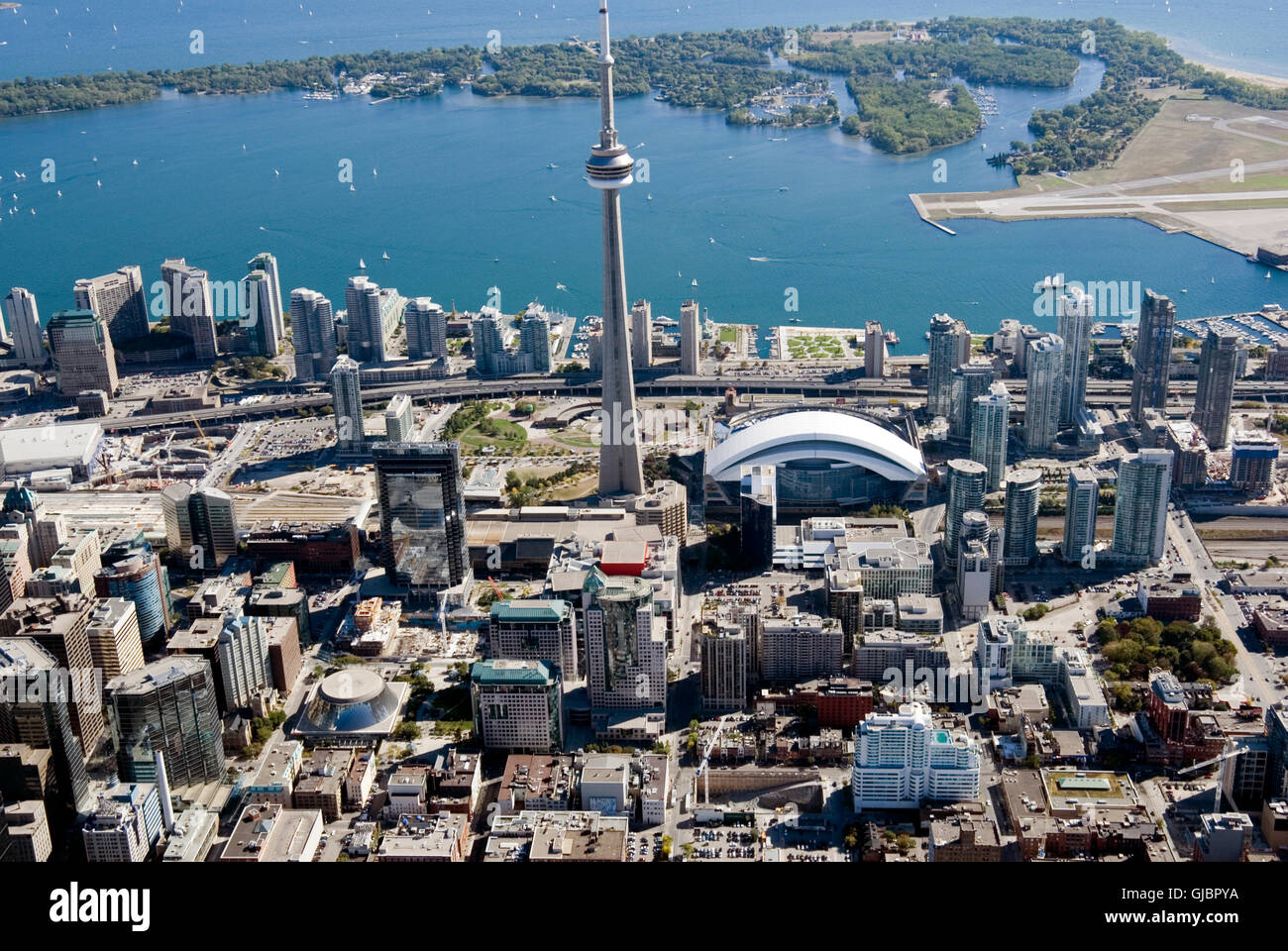 Downtown Toronto, Canada, seen from just above the junction of Richmond and John Streets. Stock Photo